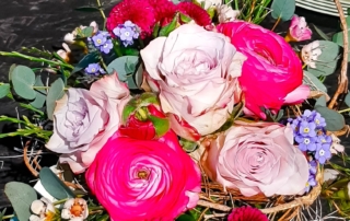 Valentinstag – Frühlingsstrauß, rosa-magenta, knuffig